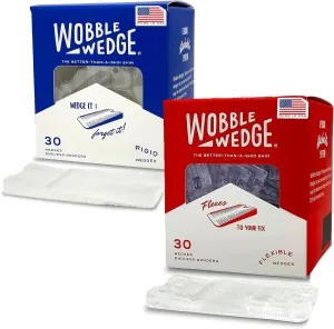 WOBBLE WEDGES Flexible & Rigid Plastic Shims (2 x 30 Packs) - Multipurpose Shim Wedges - Furniture & Toilet Levelers - Translucent/Clear