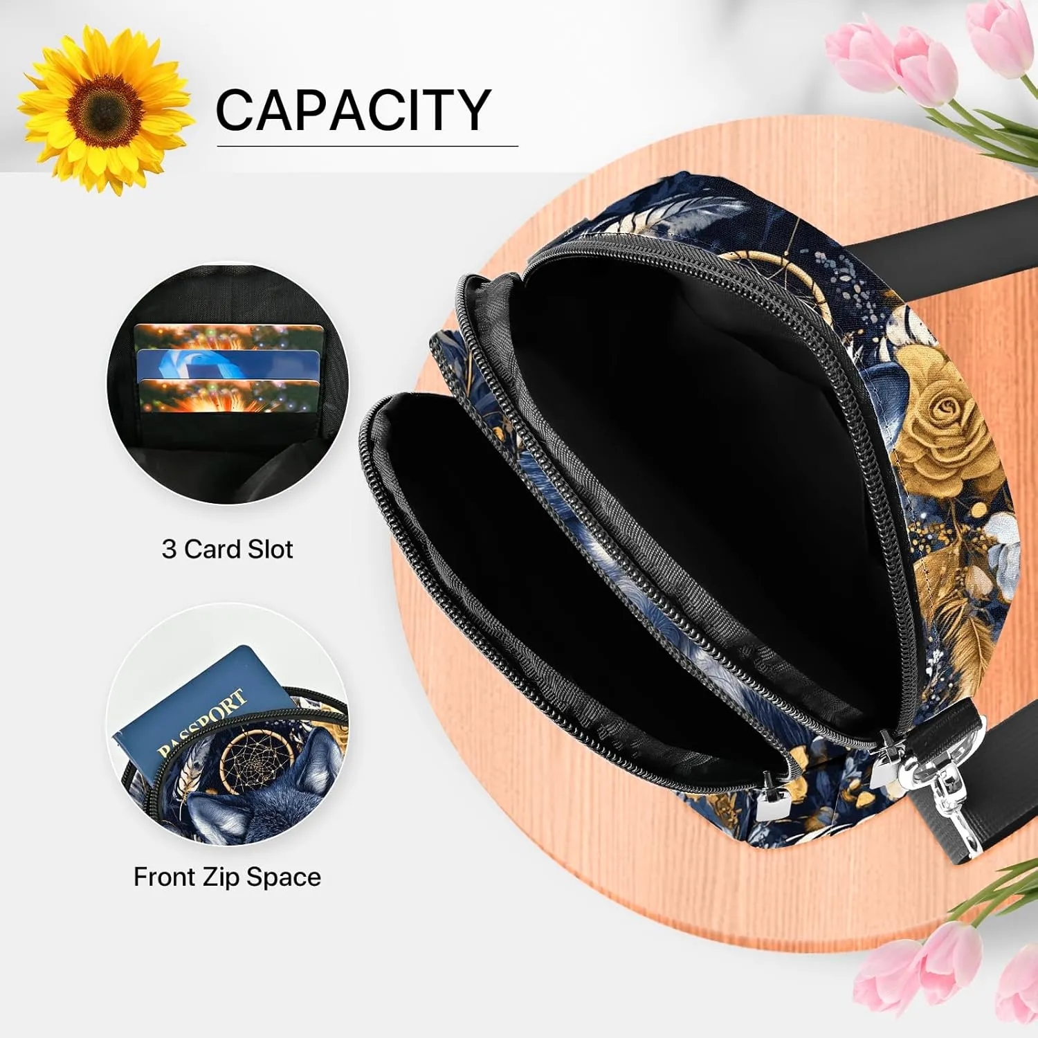 Wolf Crossbody Purse for Women Casual Cell Phone Bag Waterproof Shoulder Bags Travel