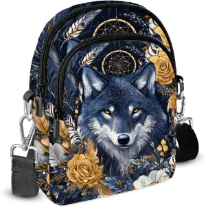 Wolf Crossbody Purse for Women Casual Cell Phone Bag Waterproof Shoulder Bags Travel