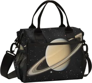 Women Cooler Bags Lunch Bag Reusable Insulated Lunch Bags Saturn Universe Crossbody with Shoulder Strap Adults S
