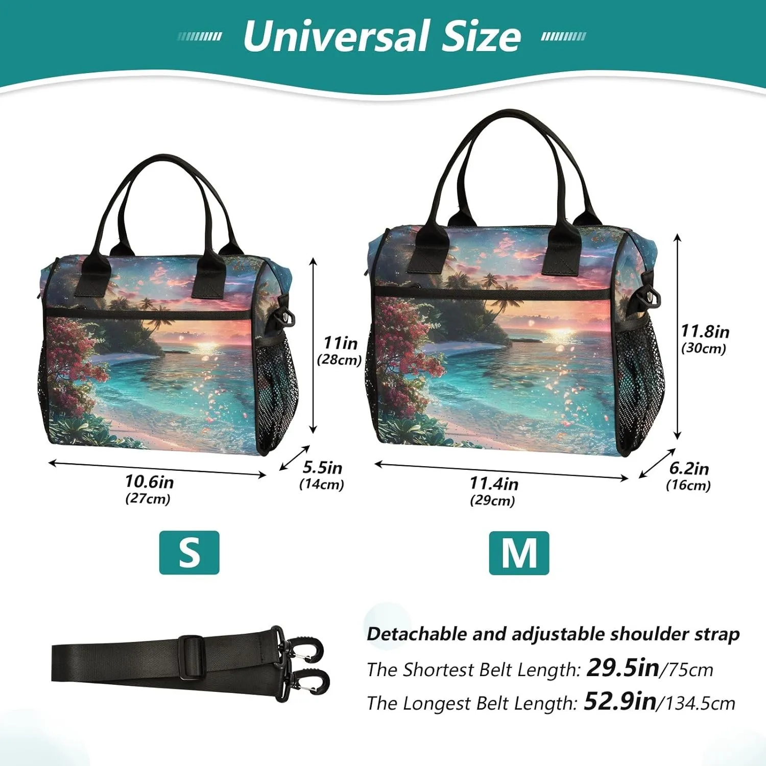 Women Cooler Bags Lunch Bag Reusable Insulated Lunch Bags Sea Myth Crossbody with Shoulder Strap Adults S