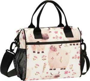 Women Cooler Bags Lunch Bag Reusable Insulated Lunch Bags Yak Bison Cute Crossbody with Shoulder Strap Adults S