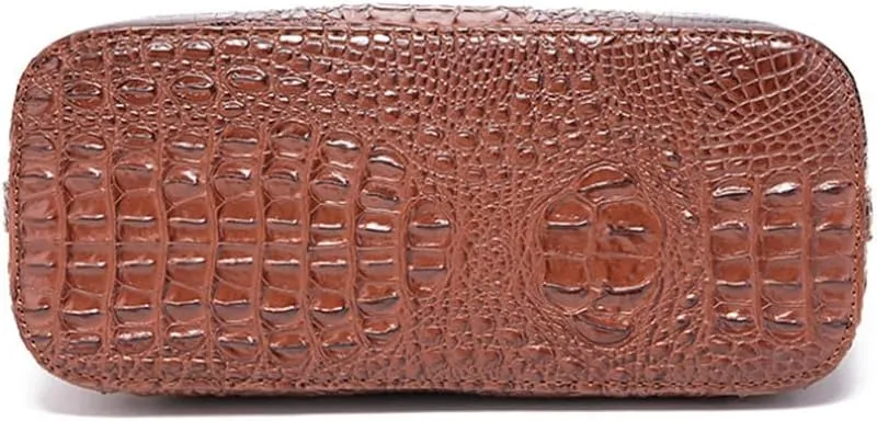 Women Crocodile Pattern Tote Purse Satchel PU Leather Retro Top Handle Handbag Shoulder Bags