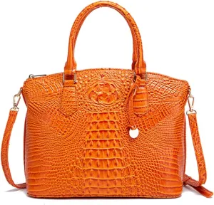 Women Crocodile Pattern Tote Purse Satchel PU Leather Retro Top Handle Handbag Shoulder Bags