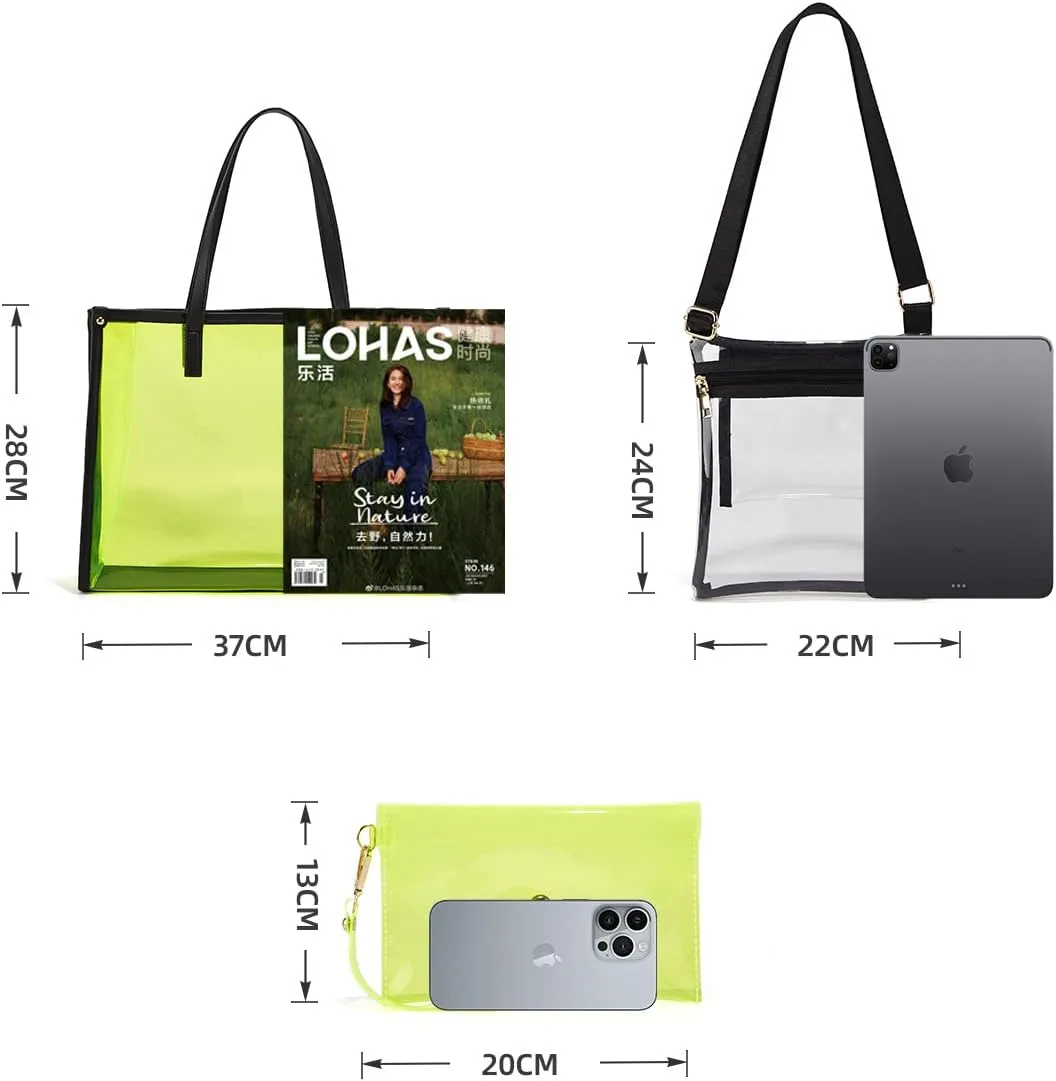 Women Fashion Synthetic Leather Handbags Tote Bag Shoulder Bag Top Handle Satchel Purse Set 4pcs