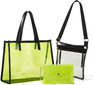 Women Fashion Synthetic Leather Handbags Tote Bag Shoulder Bag Top Handle Satchel Purse Set 4pcs