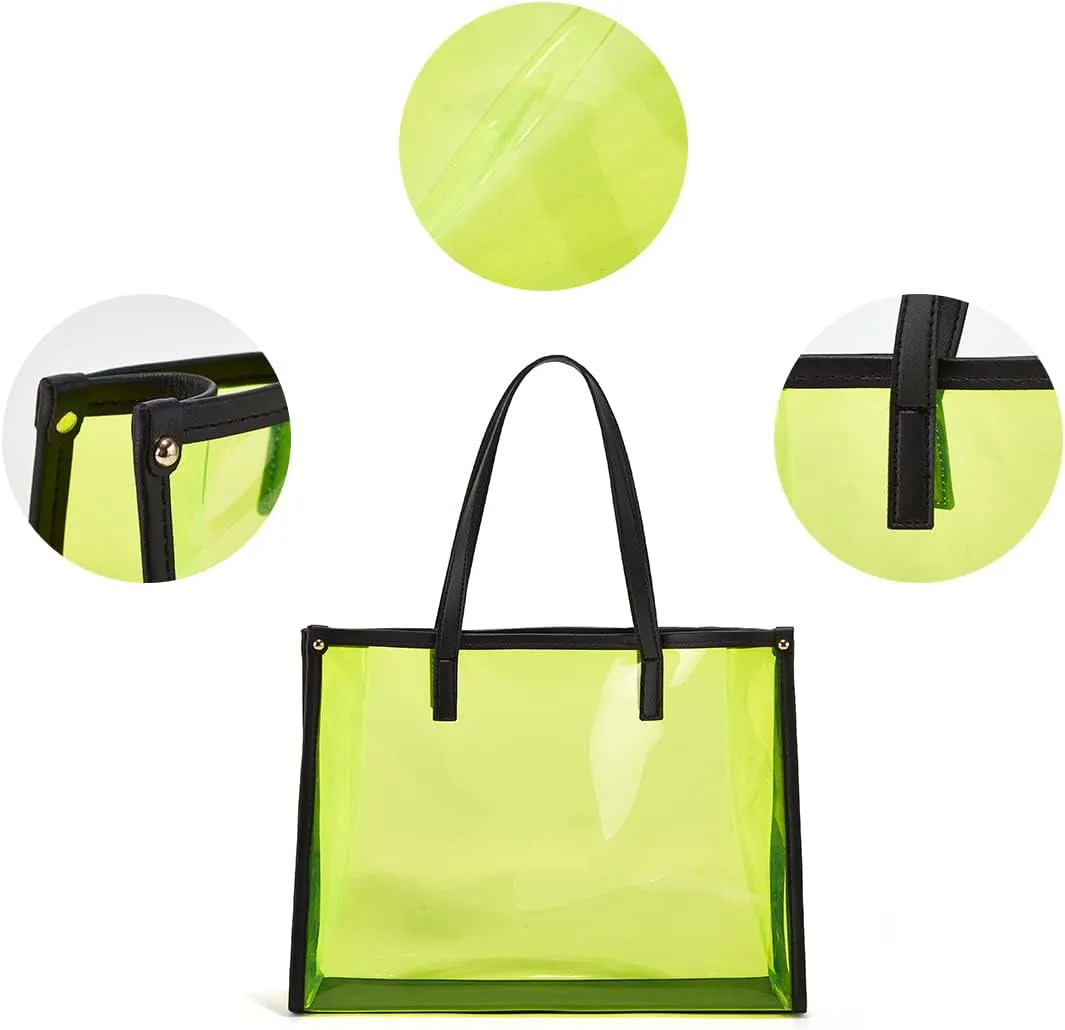 Women Fashion Synthetic Leather Handbags Tote Bag Shoulder Bag Top Handle Satchel Purse Set 4pcs