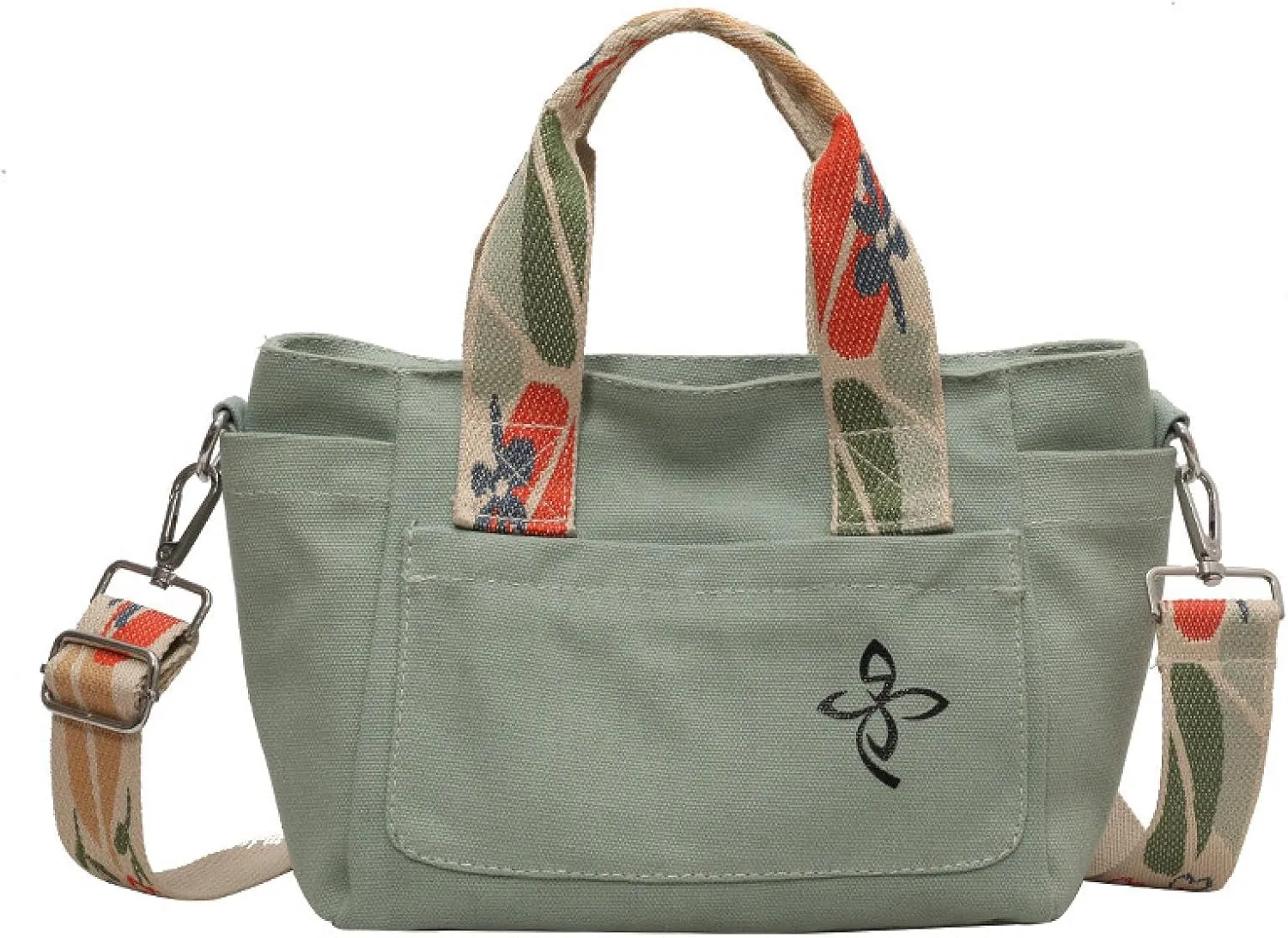 Women's Casual Multi Pocket Small Canvas Bag Single Shoulder Crossbody Bag for Commuting, Shopping and Yoga Practice