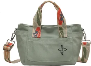 Women's Casual Multi Pocket Small Canvas Bag Single Shoulder Crossbody Bag for Commuting, Shopping and Yoga Practice