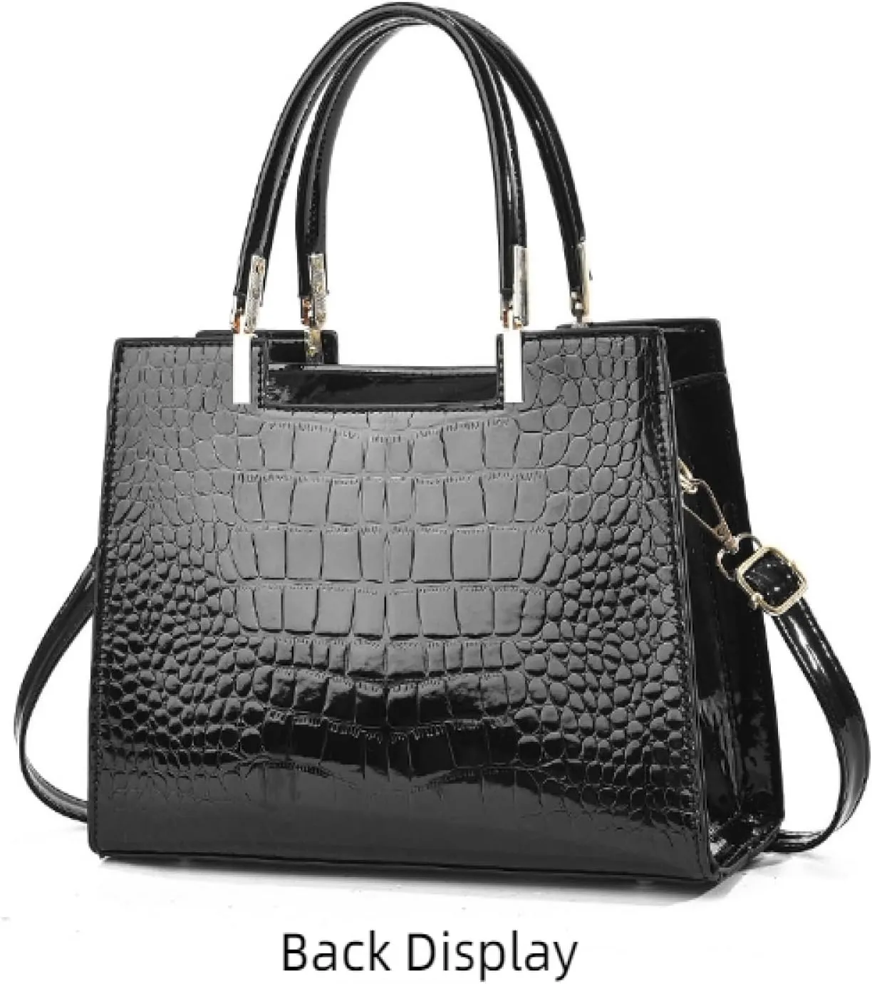Women's Crocodile Skin Patterned Shoulder Bag, Laptop Bag with Large Capacity, Versatile Briefcase