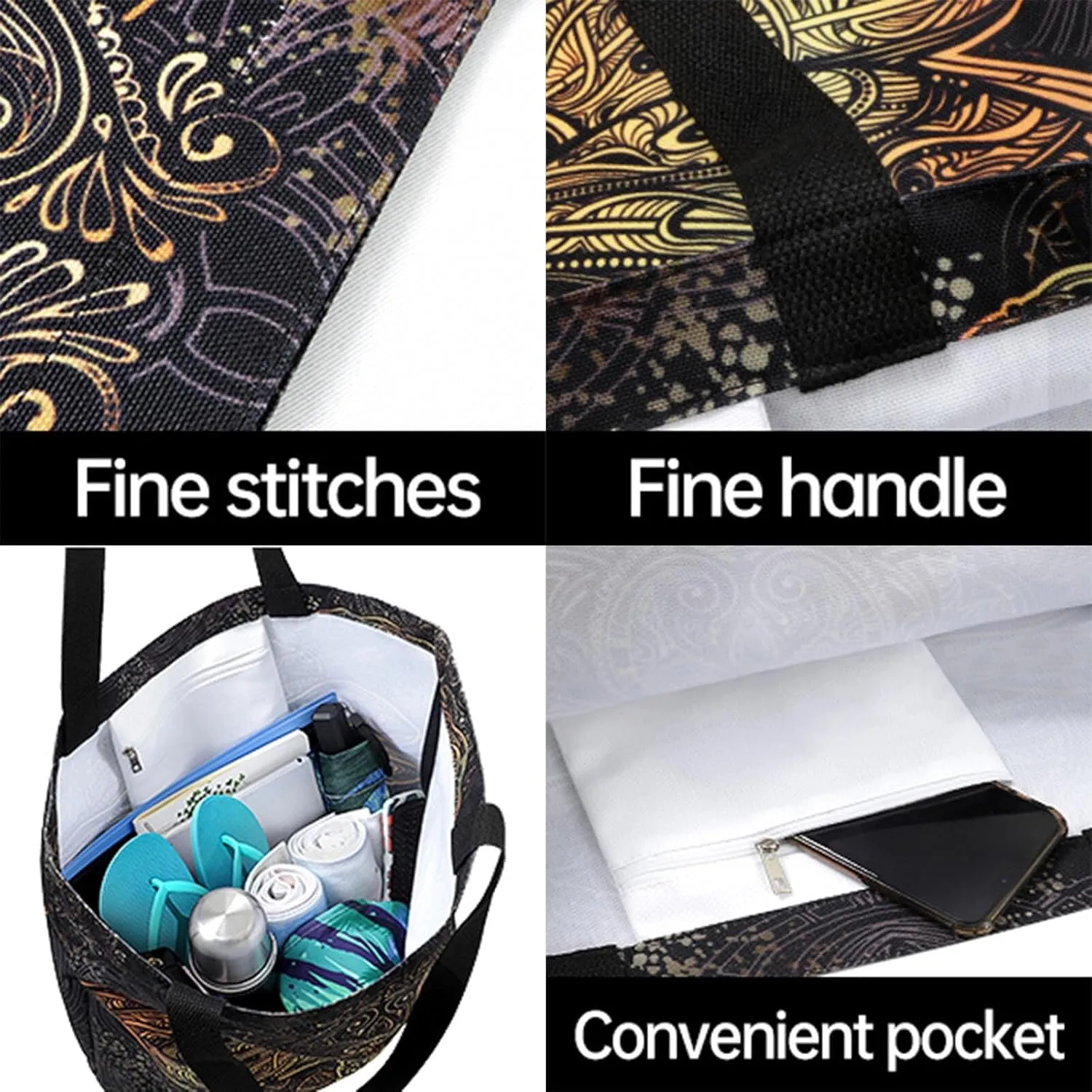 Womens Extra Large Canvas Shoulder Grocery Tote Bag, Beautiful Wild Flowers Hummingbird Durable Daily Handle Bag for Gym Yoga Weekender Picnic Beach Travel Kitchen Reusable Market Shopping