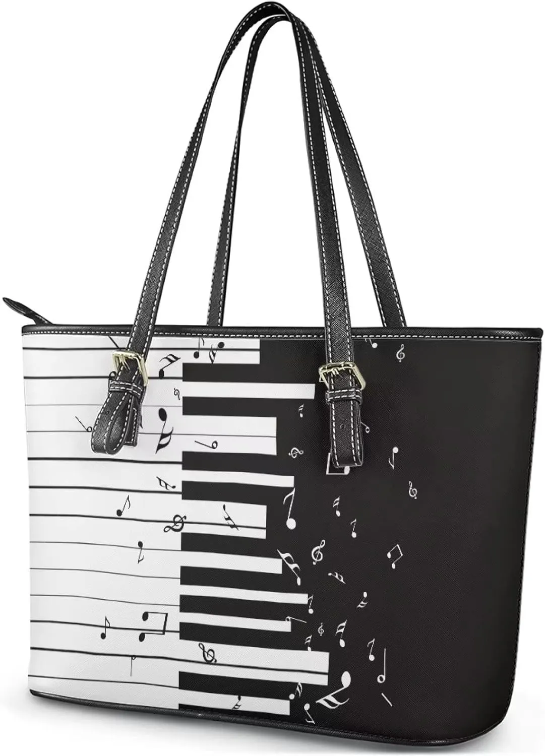 Womens Handbags PU Leather Top-handle Work Purse Large Capacity Zipper Satchel Shoulder Bag