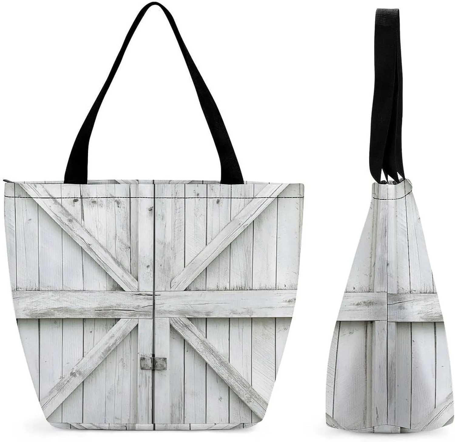 Women's Handbags Wooden Barn Door Shopping Bag Leather Tote Bag Satchel Bags