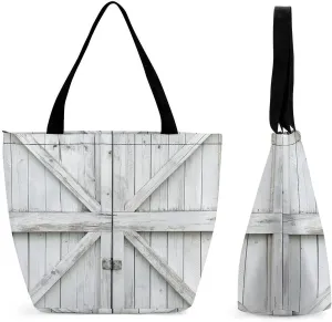 Women's Handbags Wooden Barn Door Shopping Bag Leather Tote Bag Satchel Bags
