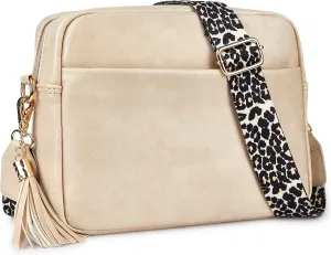 Women's Leather Crossbody Bag Zipper Shoulder Camera Purse
