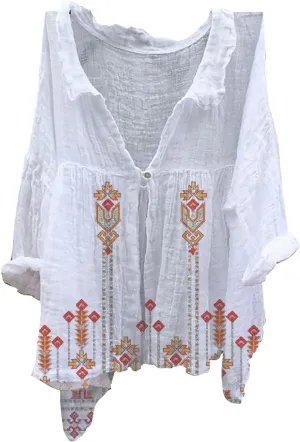 Womens Long Sleeve Button Down Long Sleeve Cotton Linen Tops for Women Loose Fit V Casual Collared Blouses Loose Fit