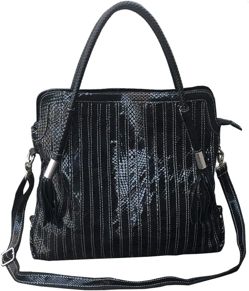 Women’s Multicolor Boston Bag Genuine Leather Colorful Large Tote Handbag Purse