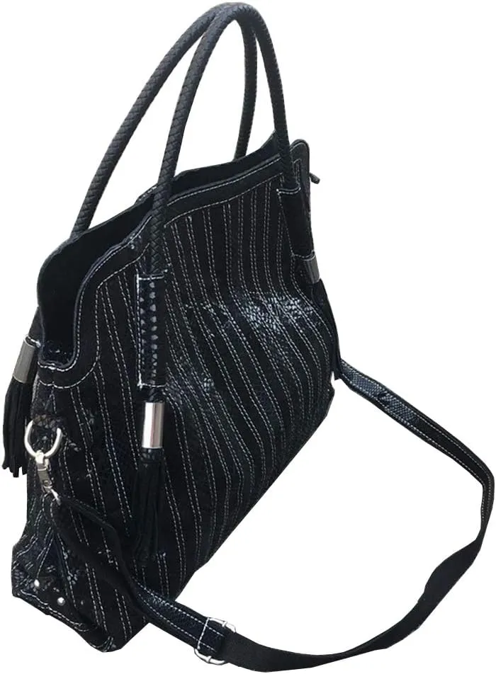 Women’s Multicolor Boston Bag Genuine Leather Colorful Large Tote Handbag Purse