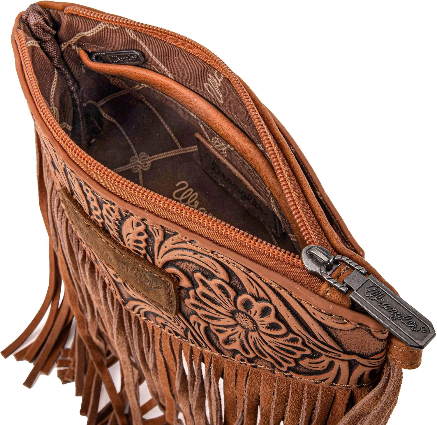 Wrangler Crossbody Small Purse for Women Wristlet Fringe Bag Western Purse