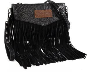 Wrangler Crossbody Small Purse for Women Wristlet Fringe Bag Western Purse