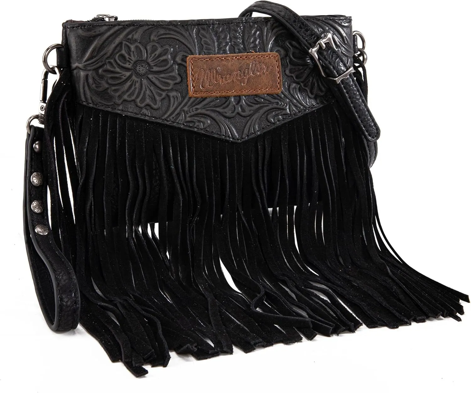 Wrangler Crossbody Small Purse for Women Wristlet Fringe Bag Western Purse