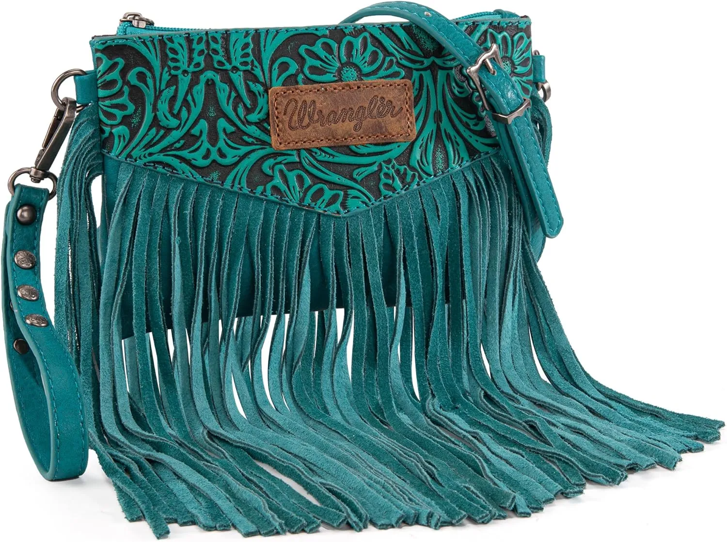 Wrangler Crossbody Small Purse for Women Wristlet Fringe Bag Western Purse