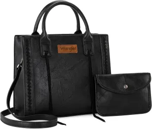 Wrangler Tote Bag for Women Western Cowhide Purse and Wallet Set