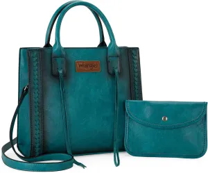 Wrangler Tote Bag for Women Western Cowhide Purse and Wallet Set