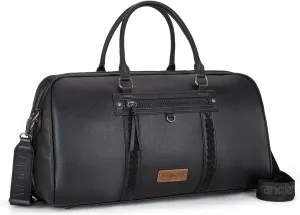 Wrangler Travel Duffel Bag Large Weekender Bag for Women Designer Carry on Overnight Bag for Trips Luggage Bag Black