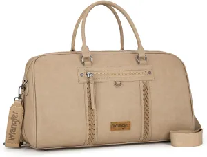 Wrangler Travel Duffel Bag Large Weekender Bag for Women Designer Carry on Overnight Bag for Trips Luggage Bag Khaki