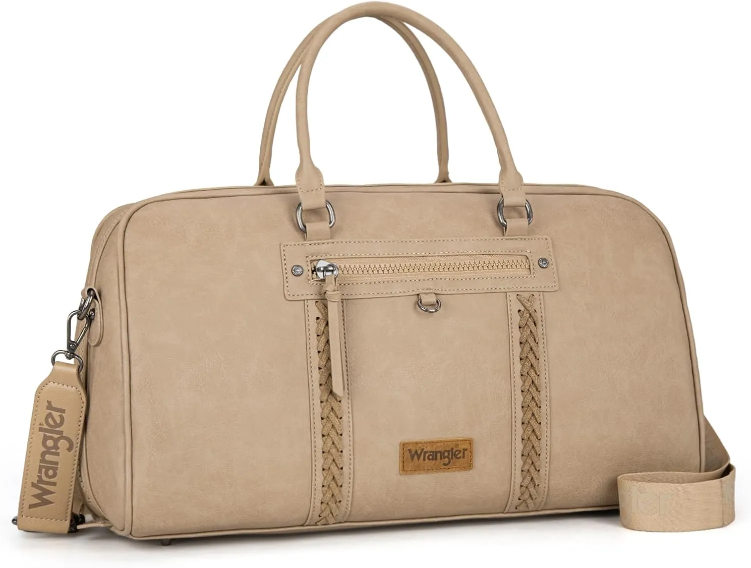 Wrangler Travel Duffel Bag Large Weekender Bag for Women Designer Carry on Overnight Bag for Trips Luggage Bag Khaki