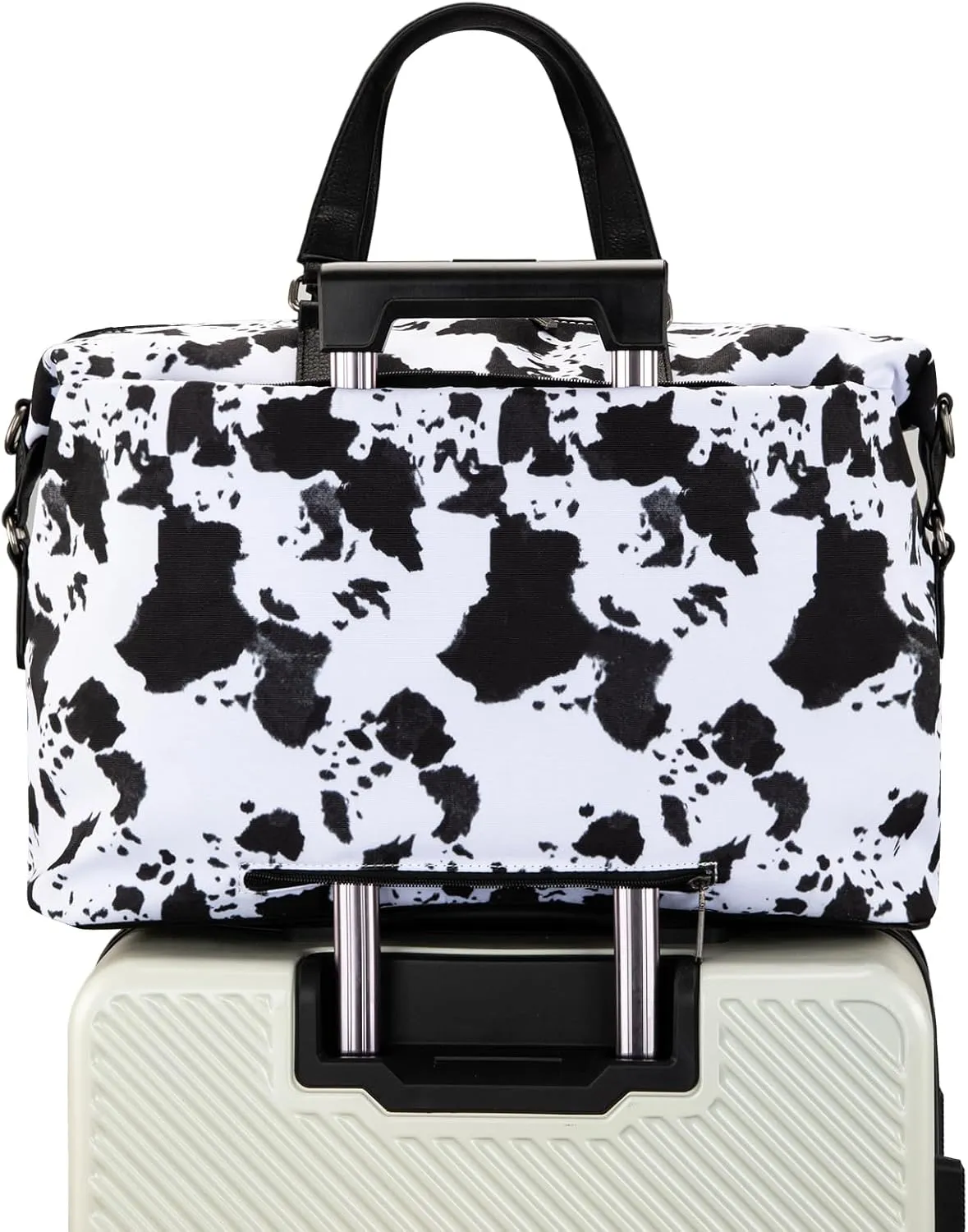 Wrangler Travel Duffle Bag for Women Oversized Cow Print Weekender Bag Overnight Bag WG133-5110BK