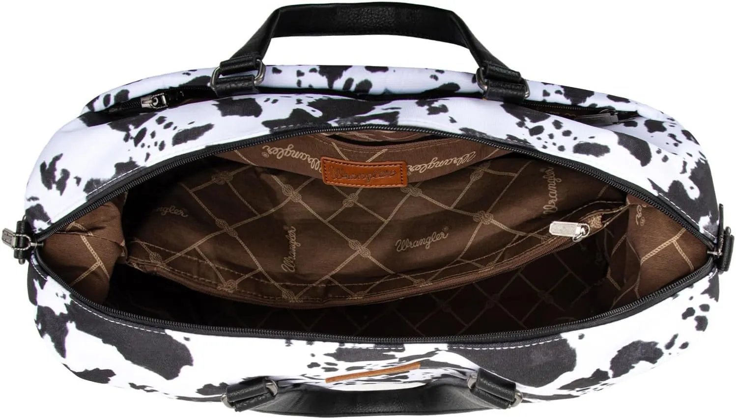 Wrangler Travel Duffle Bag for Women Oversized Cow Print Weekender Bag Overnight Bag WG133-5110BK