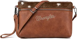 Wrangler Western Cowhide Crossbody Bags for Women Clutch Wristlet Purse