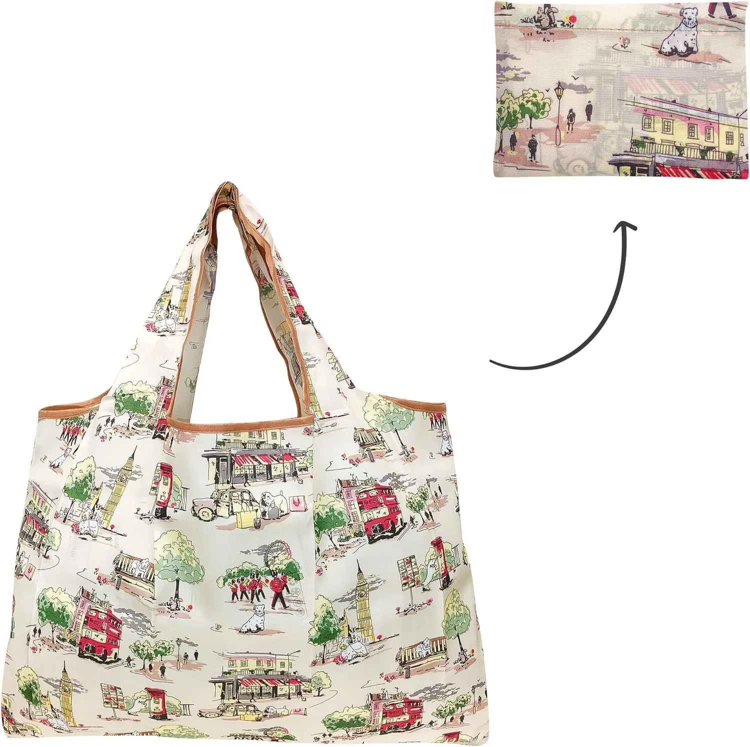 Wrapables Eco-Friendly Large Nylon Reusable Shopping Bags (Set of 3)