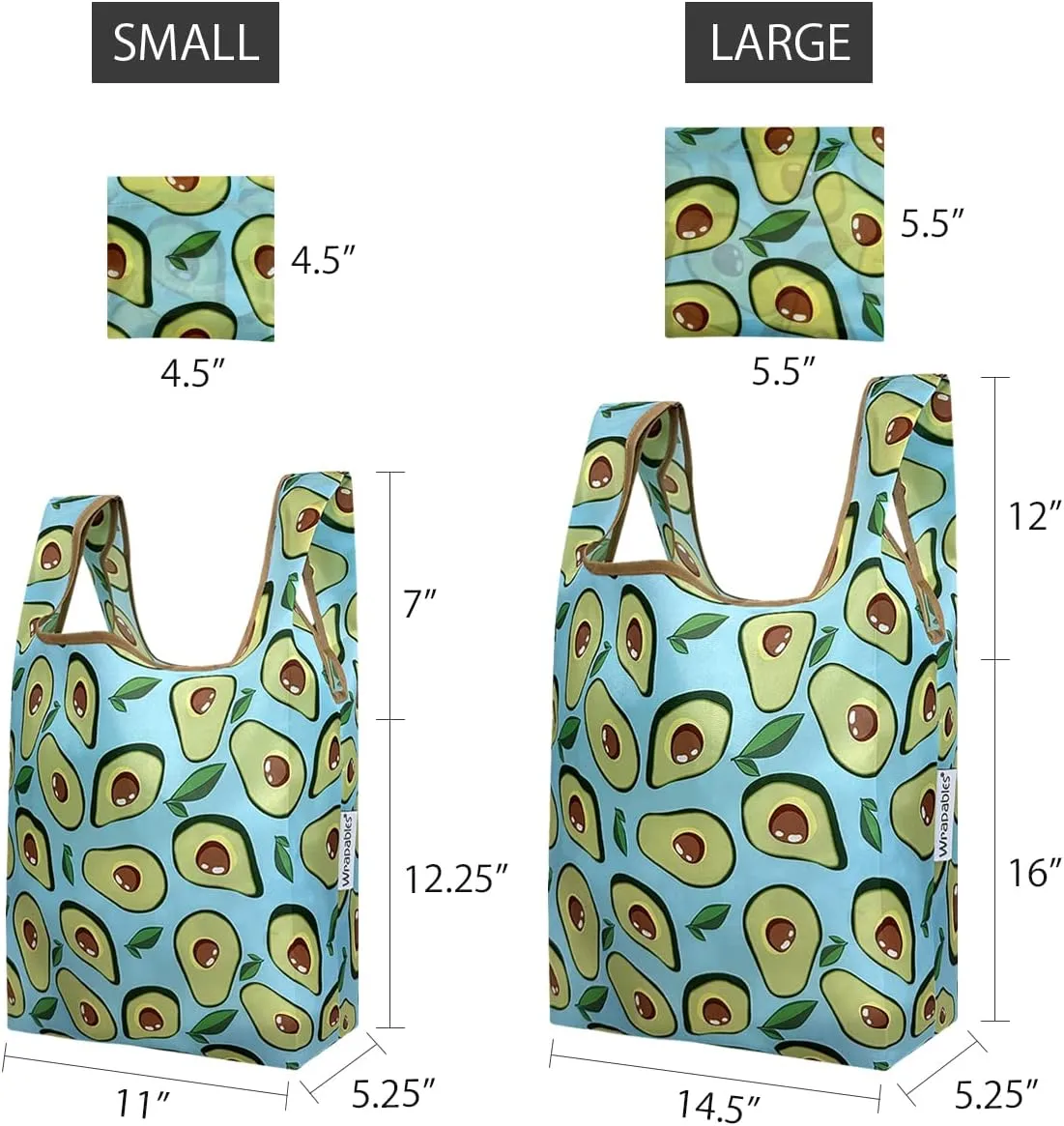 Wrapables JoliBag Collection Reusable Shopping Bag (Set of 2)