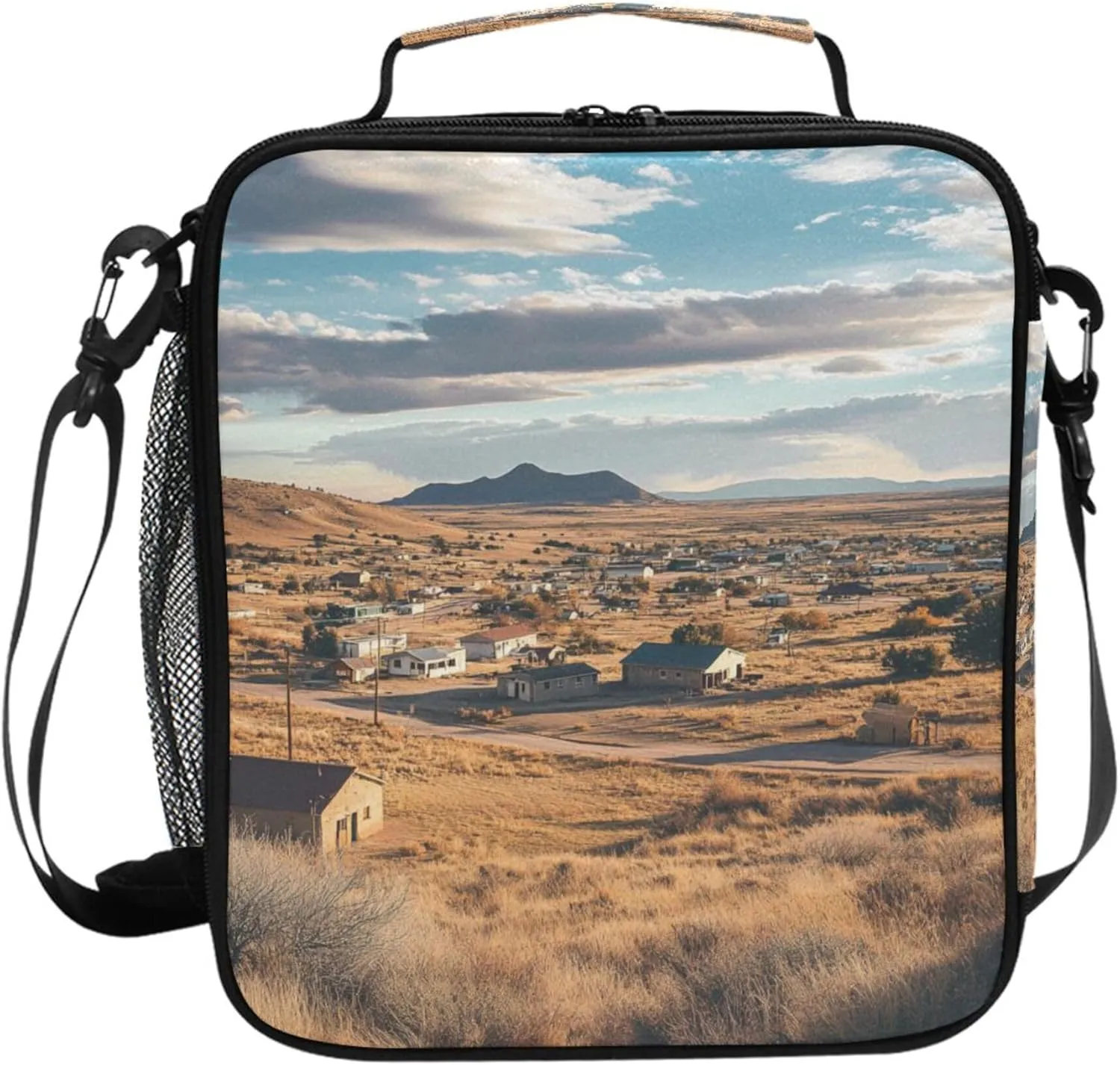 Wudan Indian Villages in New Mexico Insulated Boys Lunch Boxes Crossbody Teens Lunch Cooler Bag for Outdoor Travel