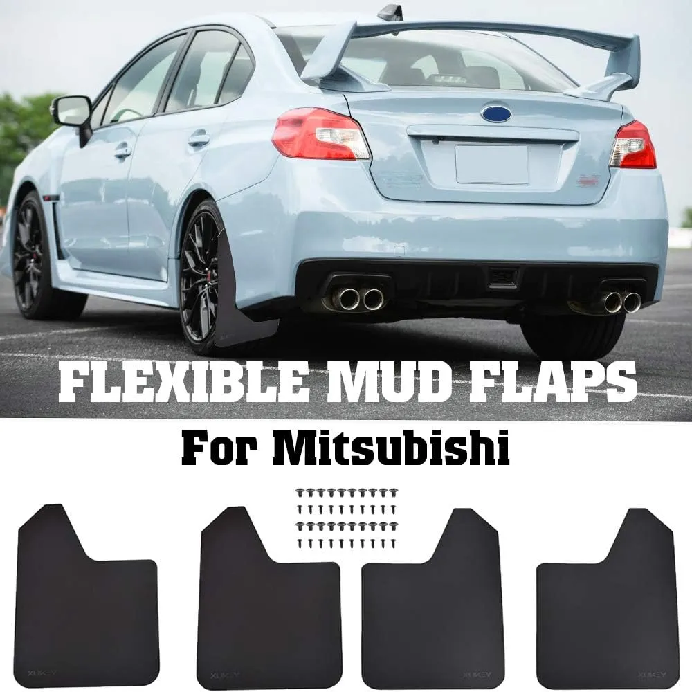 XUKEY Rally Wide Body Mud Flaps for Mitsubishi Lancer Evolution EVO X Outlander Pajero Mini Shogun L200 Splash Guards Mudflaps Mudguards W/Clips
