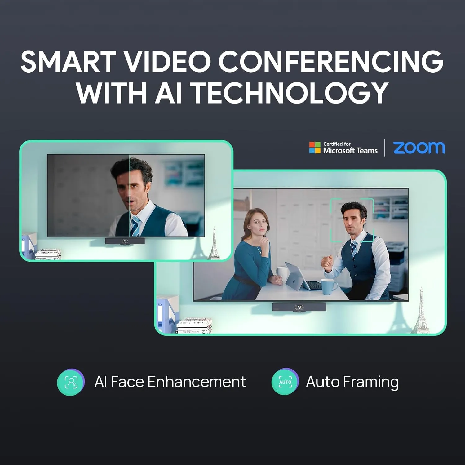 Yealink 4K USB Video Conference Camera - 120° Wide Angle, Microphone, Speaker, Auto Framing, for PC Meetings, Microsoft Teams & Zoom