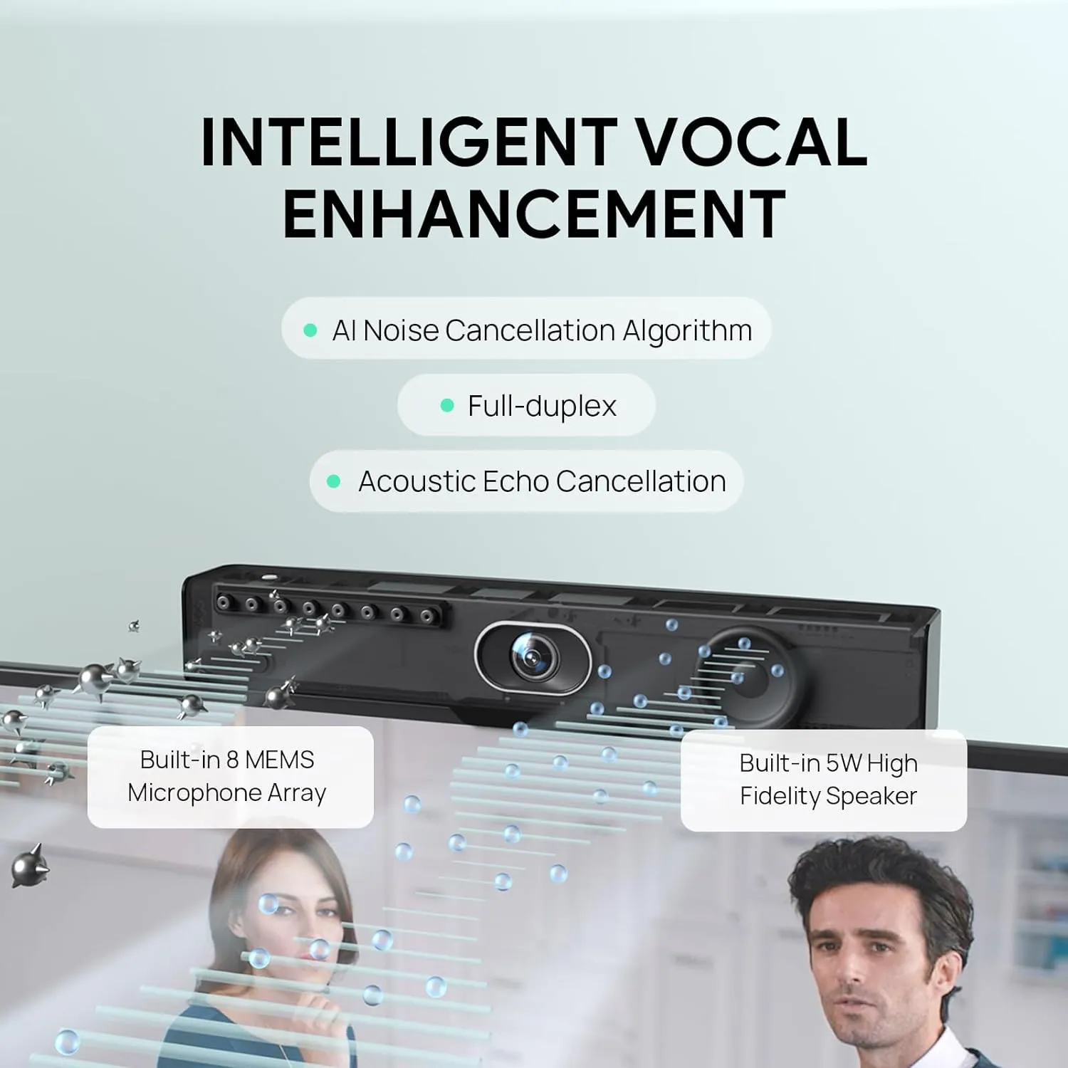 Yealink UVC34 4K Conference Room Camera System 10 Microphone 8 MP All-in-One Video Conferencing System AI Auto Framing 120° Field of View Microsoft Teams Certified Webcam Zoom Rooms USB-A