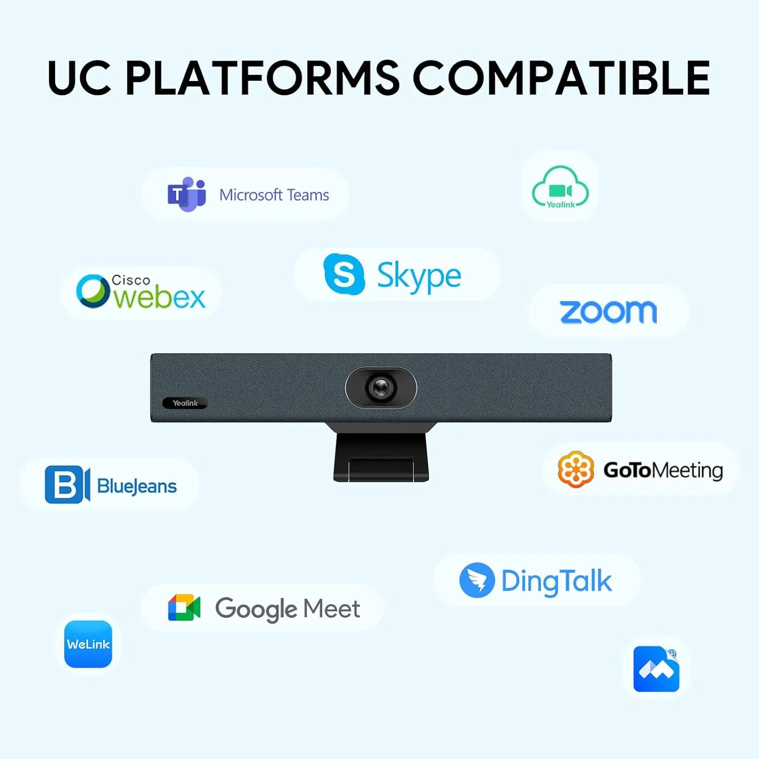 Yealink UVC34 4K Conference Room Camera System 10 Microphone 8 MP All-in-One Video Conferencing System AI Auto Framing 120° Field of View Microsoft Teams Certified Webcam Zoom Rooms USB-A