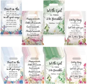Yinder 200 Pcs Church Gift Bags Bulk Plastic Goody Bags with Handles Religious Treat Bags Religious Bible Verse Gifts Christian Candy Gift Bag for Church Party Supplies Party Favor Decoration