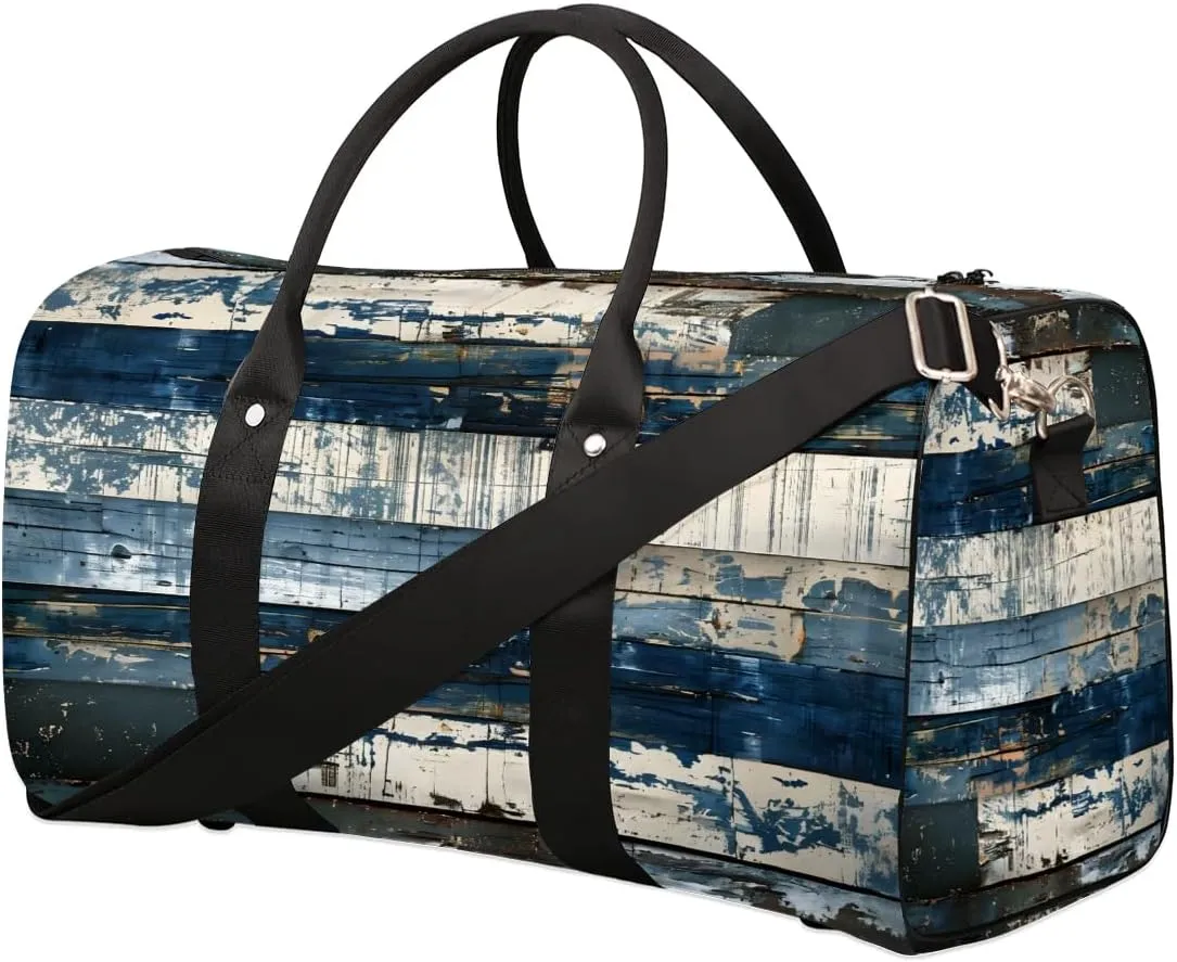 Yzrwebo Old Wooden Planks Travel Duffle Bag for Men Women Woodgrain Texture Overnight Weekender Bag Foldable Travel Duffel Bag Large Sports Gym Bag Waterproof Luggage Tote Bag Tear Resistant