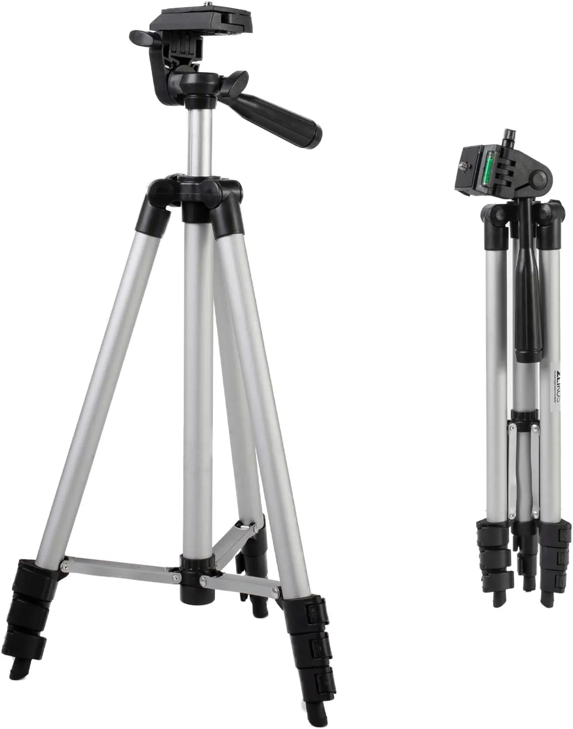 Zeikos 50" Inch Aluminum Camera Tripod, Lightweight with Bubble Level Indicator   Free MiracleFiber Microfiber Cleaning Cloth and Carrying Bag