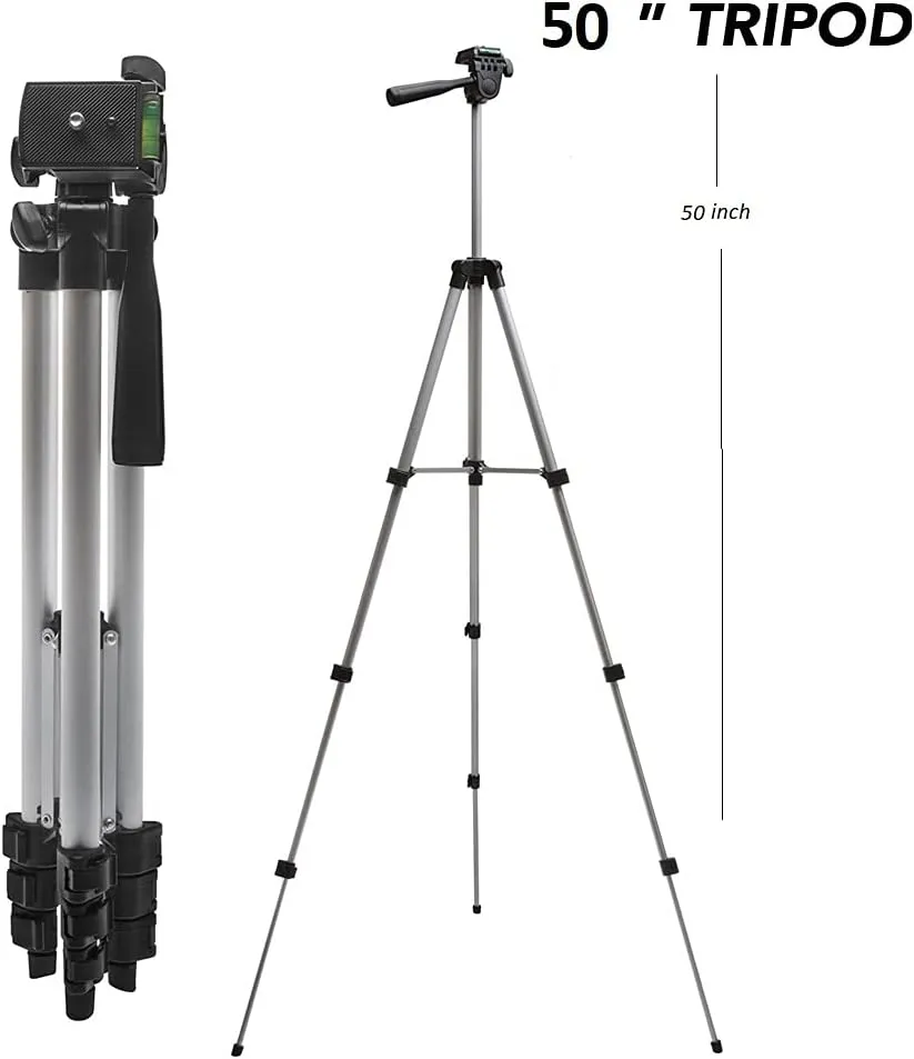 Zeikos 50" Inch Aluminum Camera Tripod, Lightweight with Bubble Level Indicator   Free MiracleFiber Microfiber Cleaning Cloth and Carrying Bag