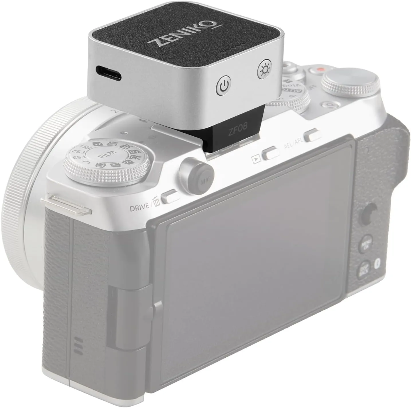ZF08 Mini Camera Flash Speedlite- On Camera Flash GN16, 5 Power Levels, CCT 6500k ±200k with Universal Hot Shoe Mount ＜3s Fast Recycling for Sony/Canon/Nikon/Panasonic/Olympus (Silver, ZF08)