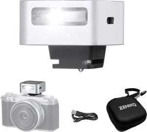 ZF08 Mini Camera Flash Speedlite- On Camera Flash GN16, 5 Power Levels, CCT 6500k ±200k with Universal Hot Shoe Mount ＜3s Fast Recycling for Sony/Canon/Nikon/Panasonic/Olympus (Silver, ZF08)