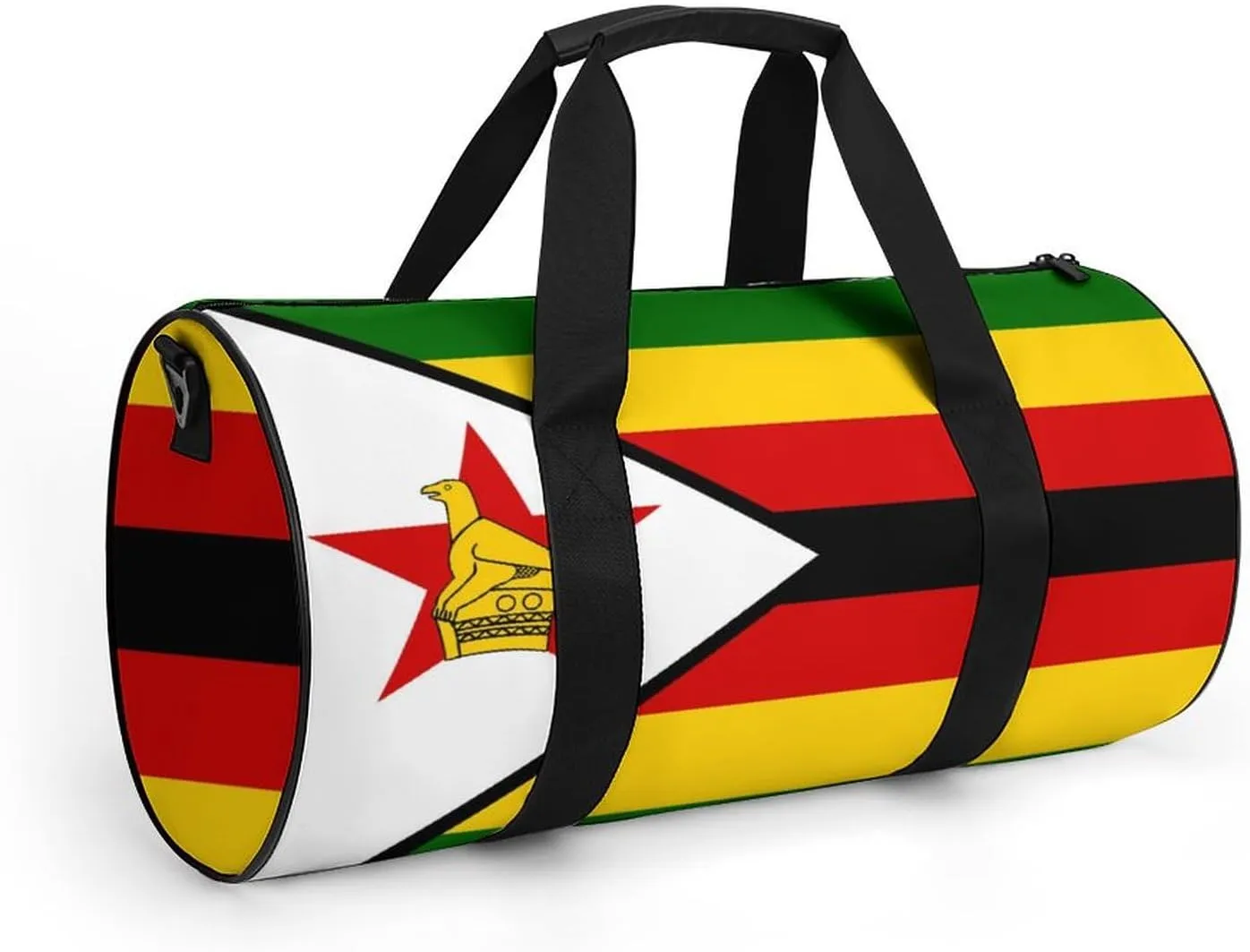Zimbabwe Flag Waterproof Sports Gym Bag with Dry Wet Separation for Travel Overnight