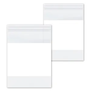 Zipper with White Block Reclosable Plastic Bags 12" x 15" 4 Mil Clear Large Polybag 1000 Count