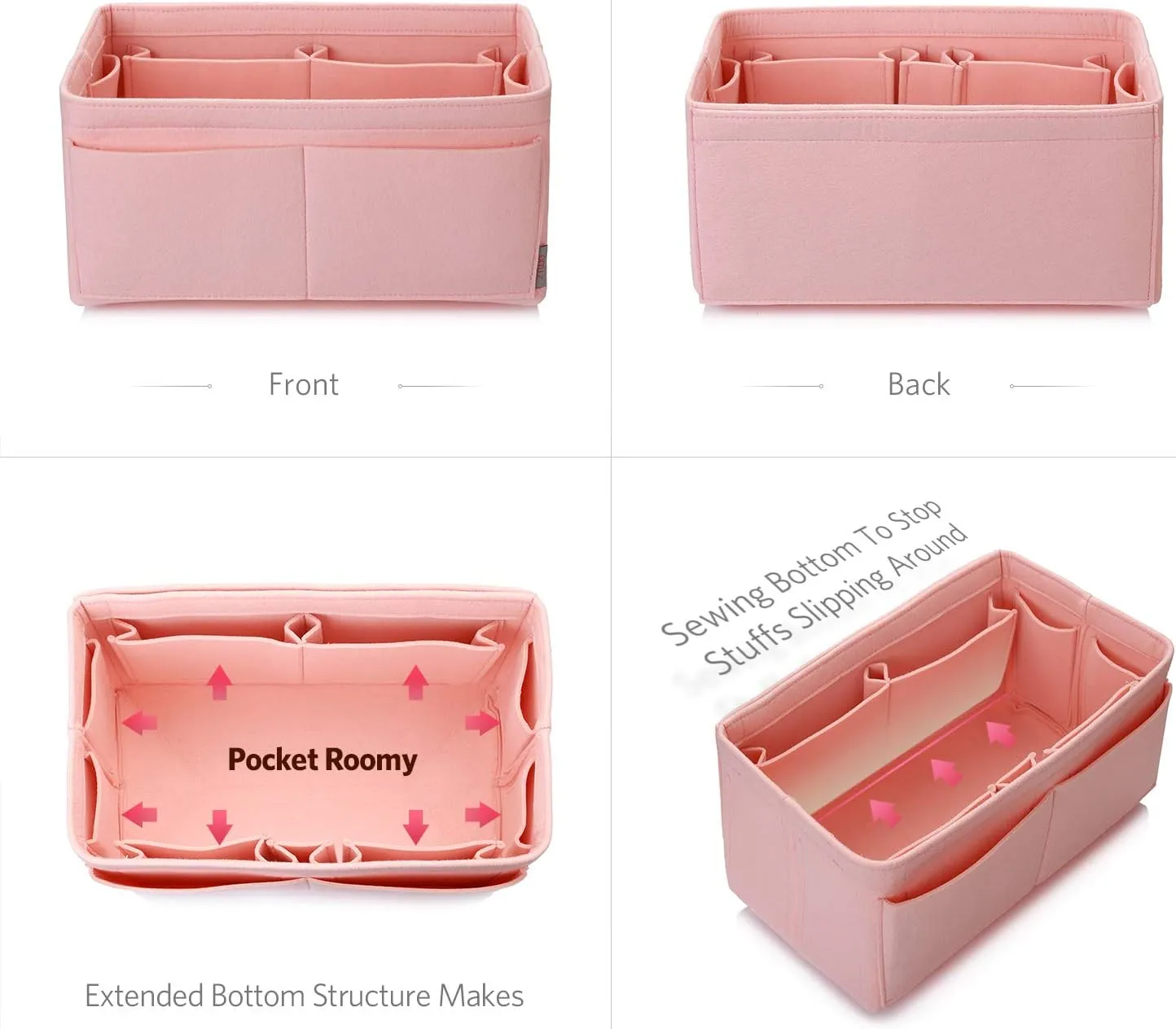 ZTUJO Felt Purse Organizer, Multi Pocket Bag in Bag Organizer For Tote & Handbag Shaper, Speedy 30, Speedy 35 and Speedy 40